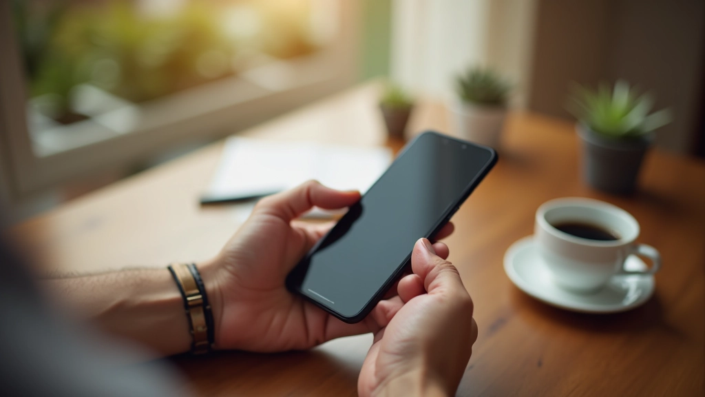 Ruke koje drže pametni telefon s primjenom na ekranu tijekom rada